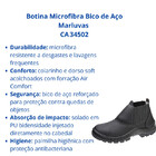 Botina Segurança Microfibra Bico De Aço Marluvas Epi Ca 34502